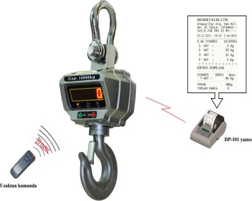 DENSİ CX-10 TON KABLOSUZ PRİNTERLİ VİNÇ BASKÜLÜ